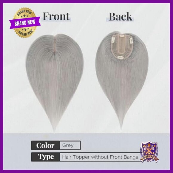 Human Hair Topper 10 Inch Silk Base 4 Clips Thinning Hair main image 5